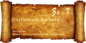 Zsifkovics Kazimir névjegykártya